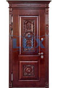 одностворчатая парадная дверь с массивом лиственницы
