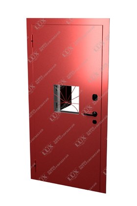 дверь для кассы с окном и решеткой, окрас hammerite
