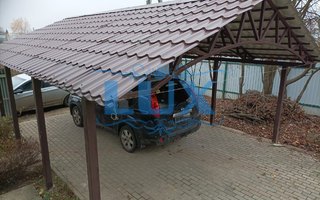 двускатный навес для одного авто